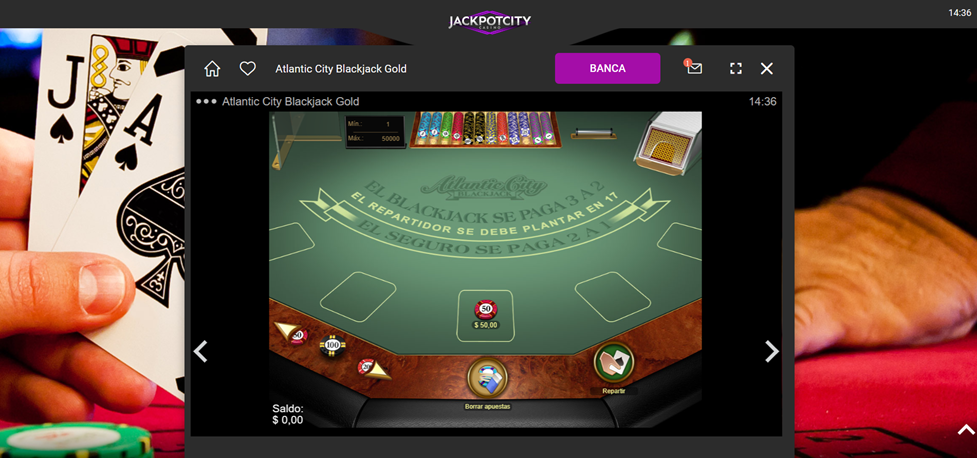 Jugar al blackjack en modo demo